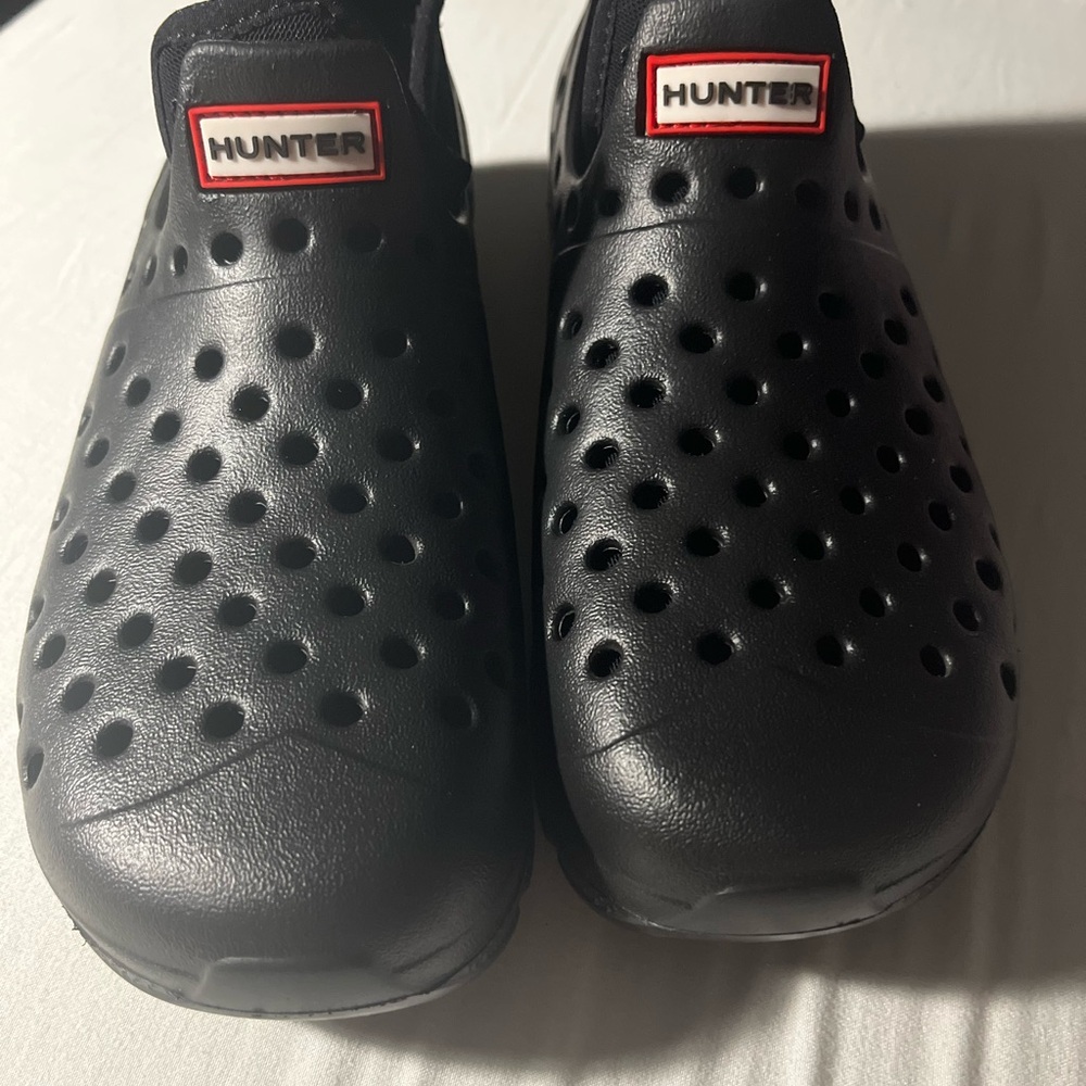 Hunter Black Perforated Men's Rain Shoes